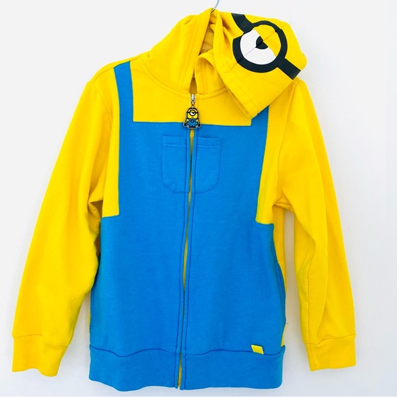 Boys👍🏽MINION Long Sleeves Yellow Hoodie SZ M - Picture 3 of 11